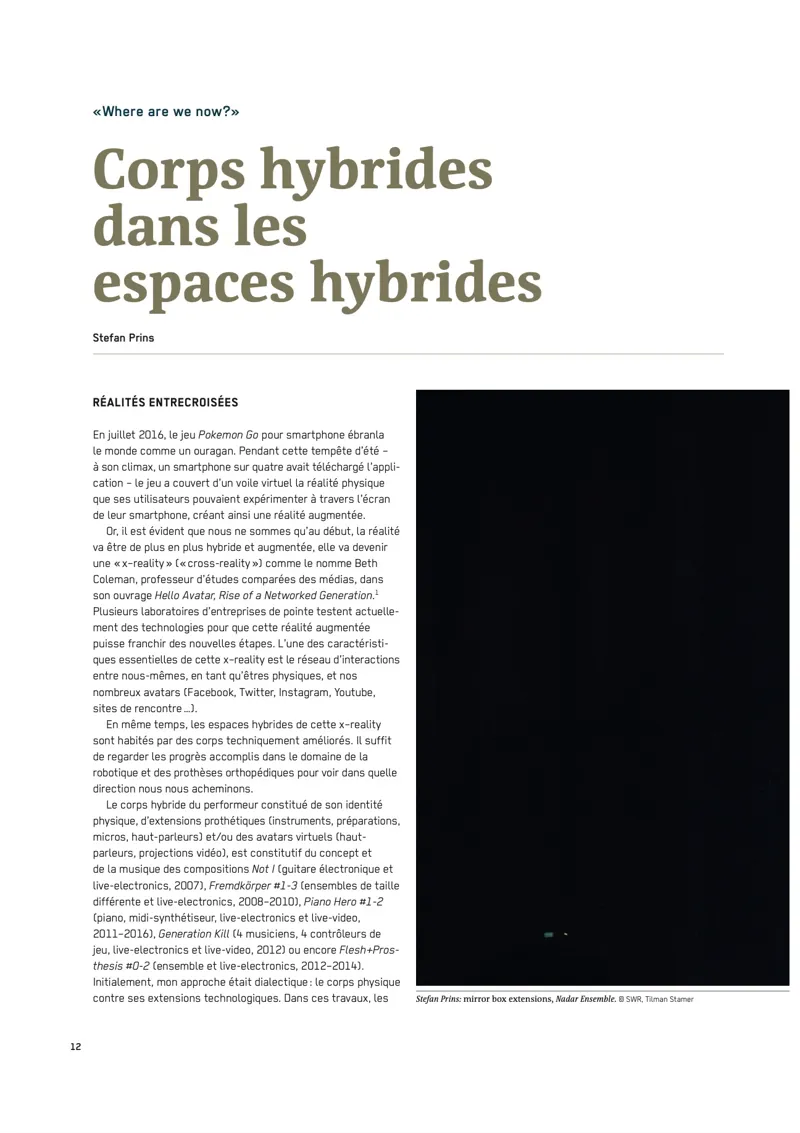 Corps hybrides dans les espaces hybrides