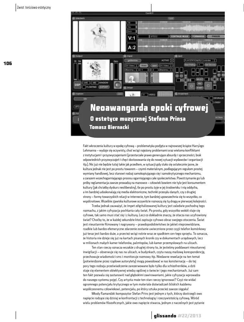 Neoawangarda epoki cyfrowej. O estetyce muzycznej Stefana Prinsa
