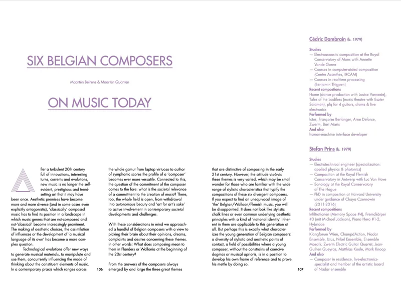6 Belgian Composers on Music Today